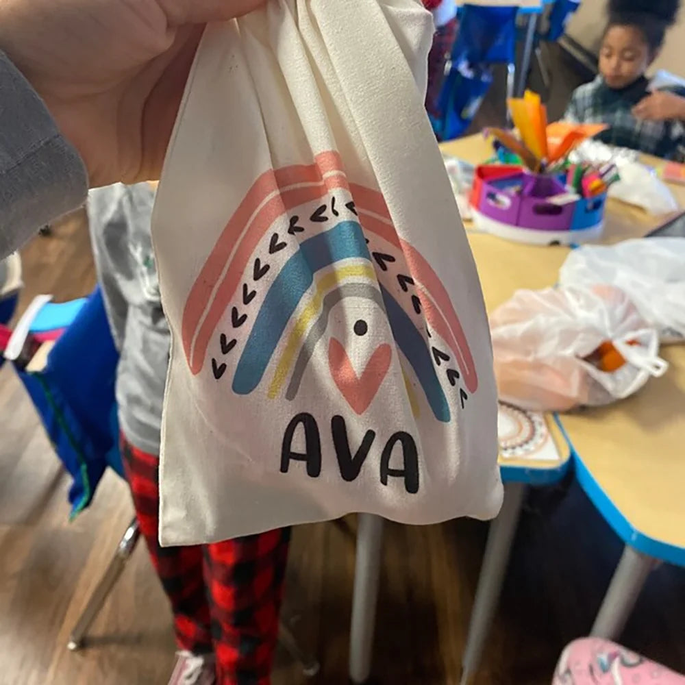 Personalized Boho Rainbow Party Favor Bags | Kids Gift Bags Party Favor Bags Peaceful Pleasures Health and Wellness