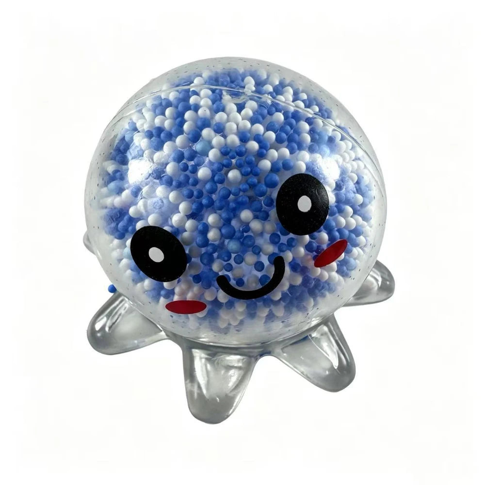 Glowing Light Squid Stress Ball Fidget Toys Stress Relief Decompressions Toy Slow Rebond Squishy Toy for Kids Adult Peaceful Pleasures Health and Wellness Blue