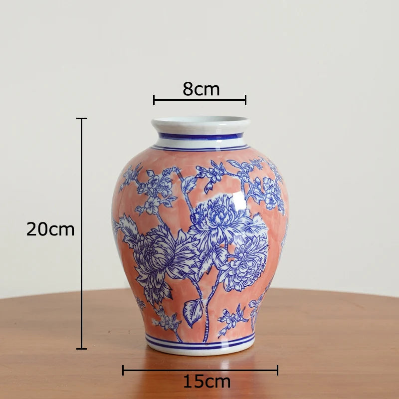 Blue & White Porcelain Vase | Tabletop Flower Décor