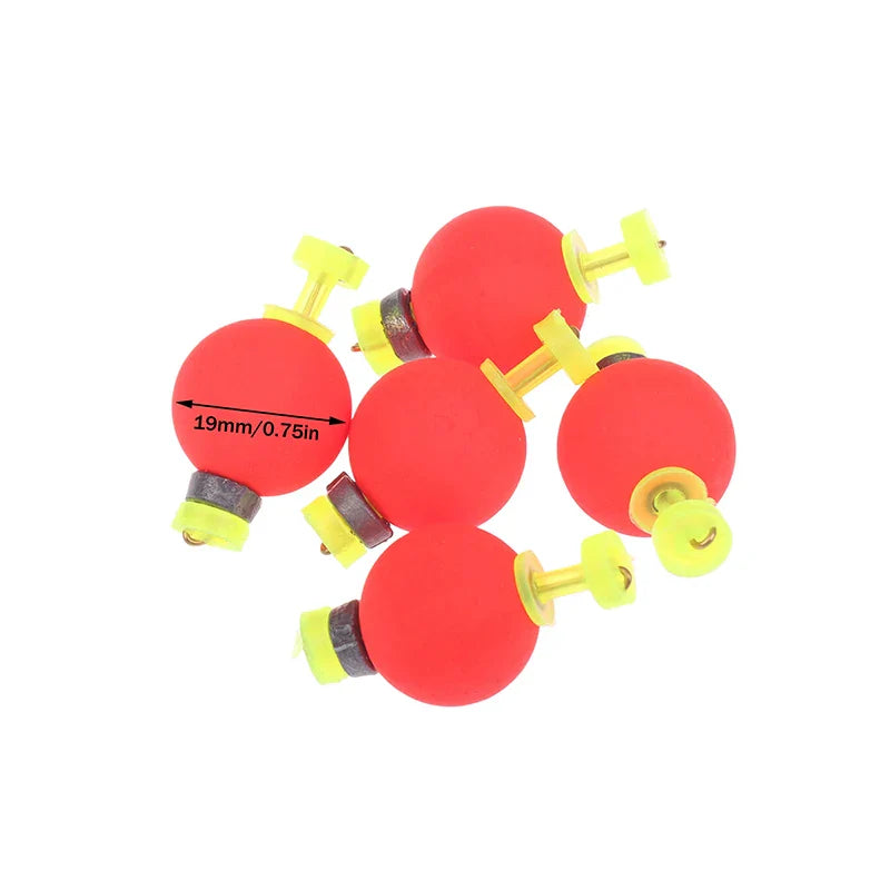 5-Pack Snap-On Fishing Bobber Floats – Weighted EVA Foam