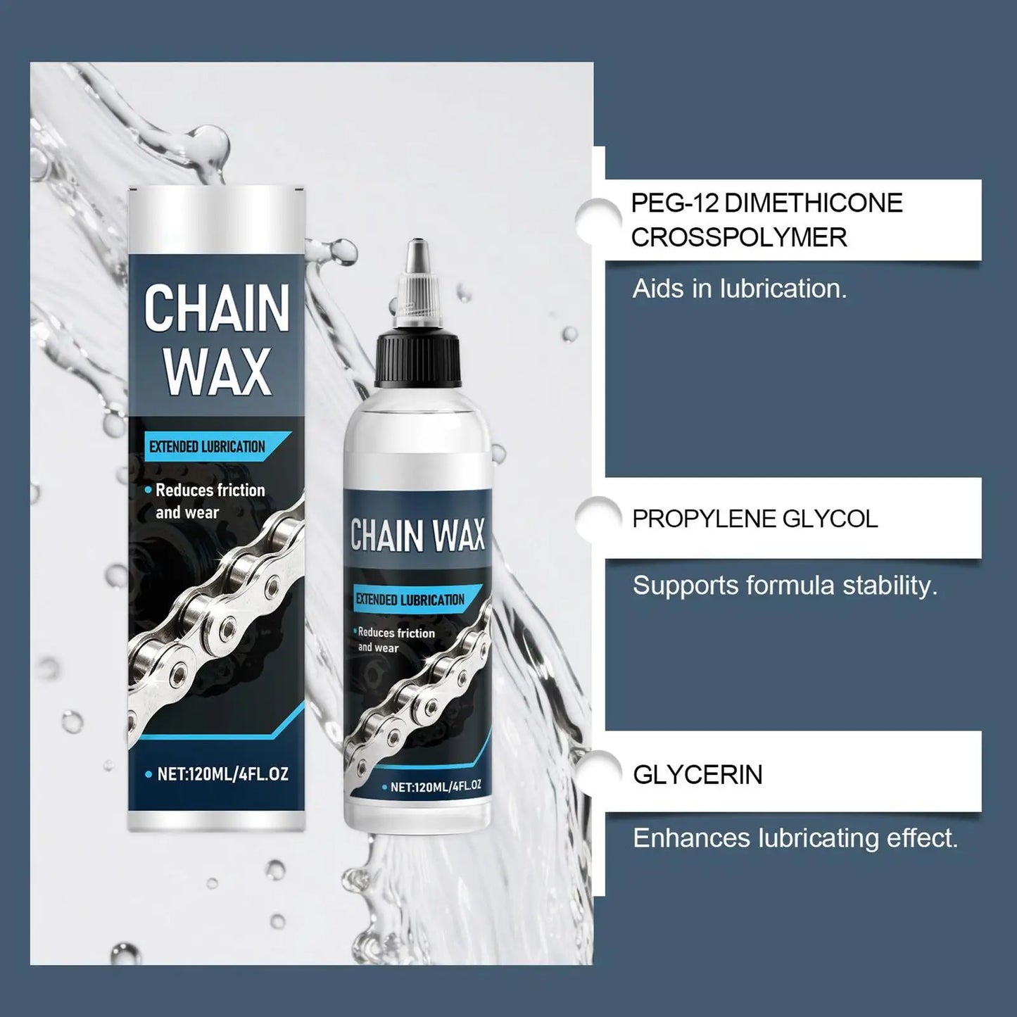 120ml Bike Chain Lube Dry Lubricating Wax for Long-Lasting Performance on Mountain & Road Bicycles, Outdoor Urban Riding Peaceful Pleasures Health and Wellness