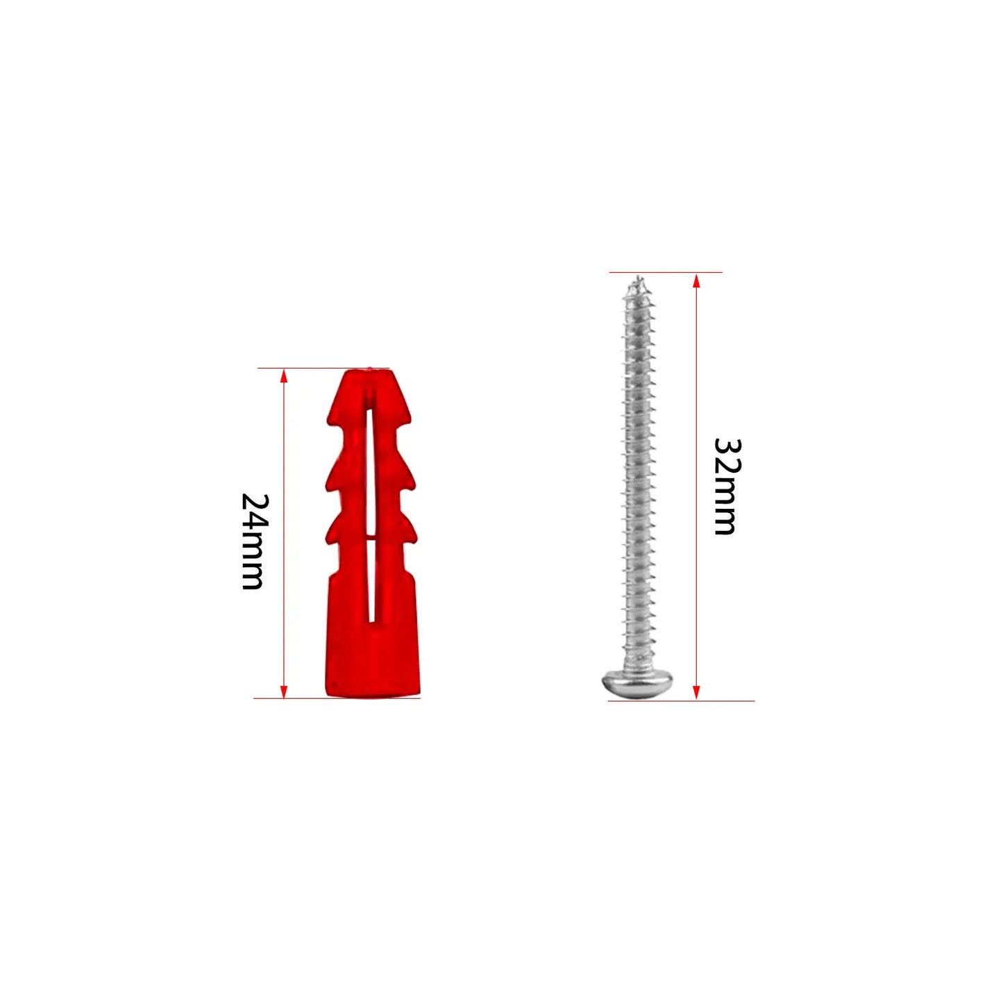 10-Pack M2 Self-Tapping Wall Anchor Expansion Screws Kit