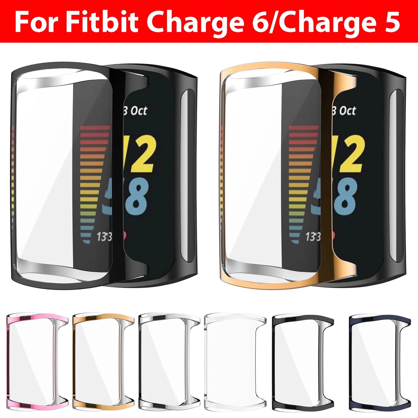 TPU Case & Screen Protector for Fitbit Charge 5 & Charge 6 Peaceful Pleasures Health and Wellness