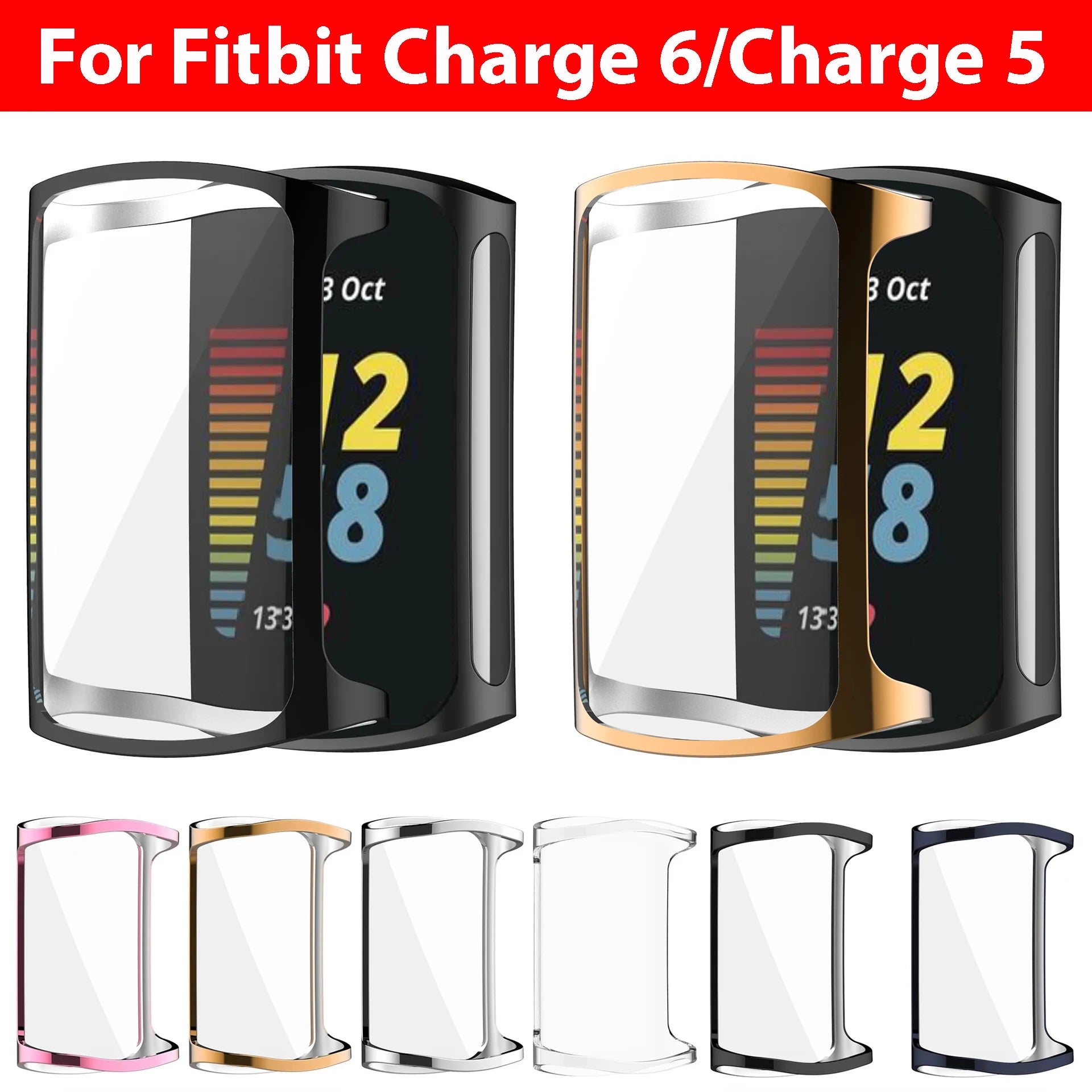 TPU Case & Screen Protector for Fitbit Charge 5 & Charge 6 Peaceful Pleasures Health and Wellness