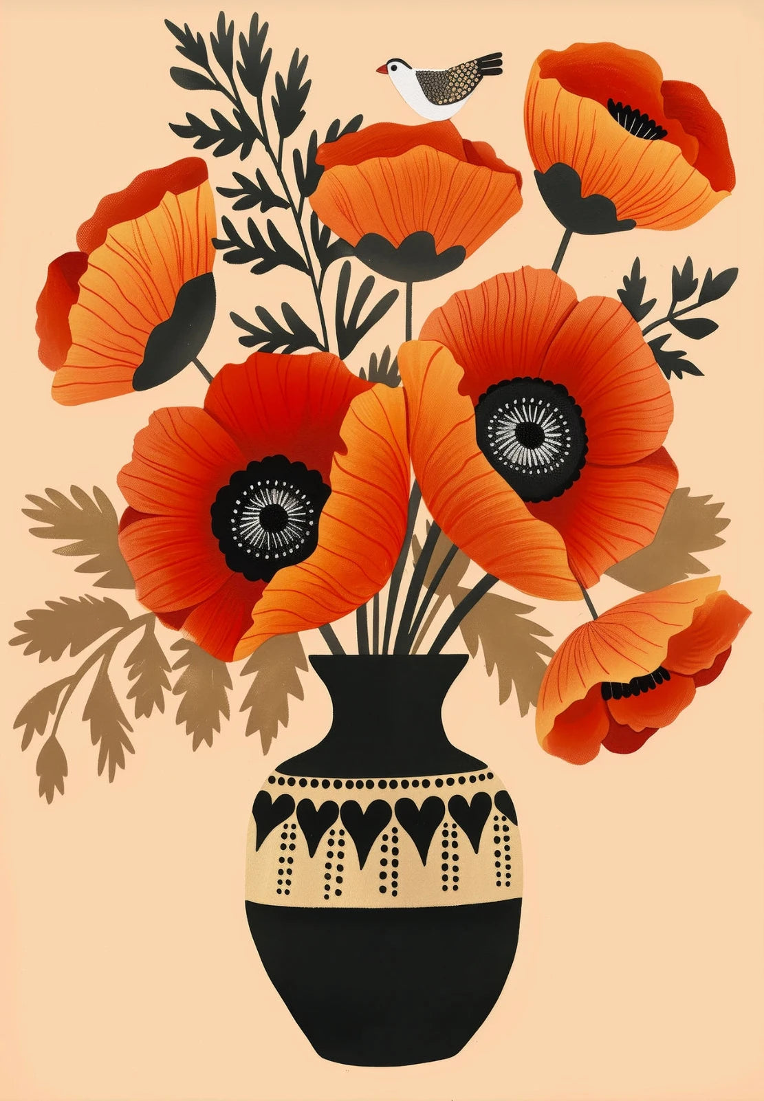 Abstract Floral Canvas Wall Art Print – Modern Botanical Poster Canvas Wall Art Print Peaceful Pleasures Health and Wellness 12 20x30cm Unframed