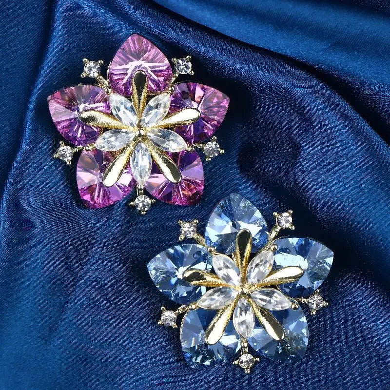 Crystal Peach Blossom Brooch Pin | Floral Jewelry Gift