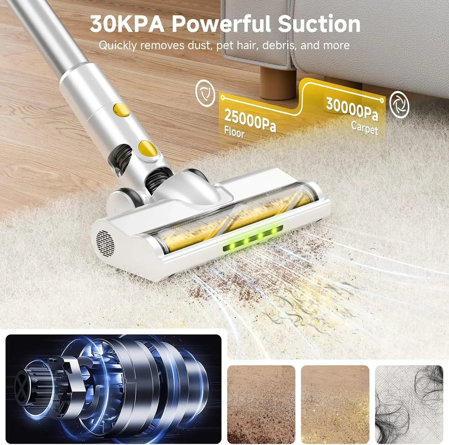 Powerful Cordless Stick Vacuum Cleaner, 6-in-1 Lightweight for Pet Hair and Floors Peaceful Pleasures Health and Wellness