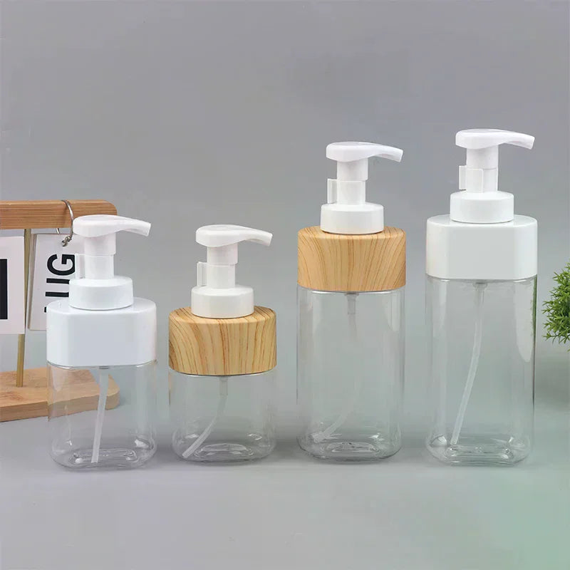 300/500ml Transparent Press Foaming Hand Soap Dispenser Empty Shower Gel Bottle Fcial Cleanser Mousse Container Travel Portable Peaceful Pleasures Health and Wellness