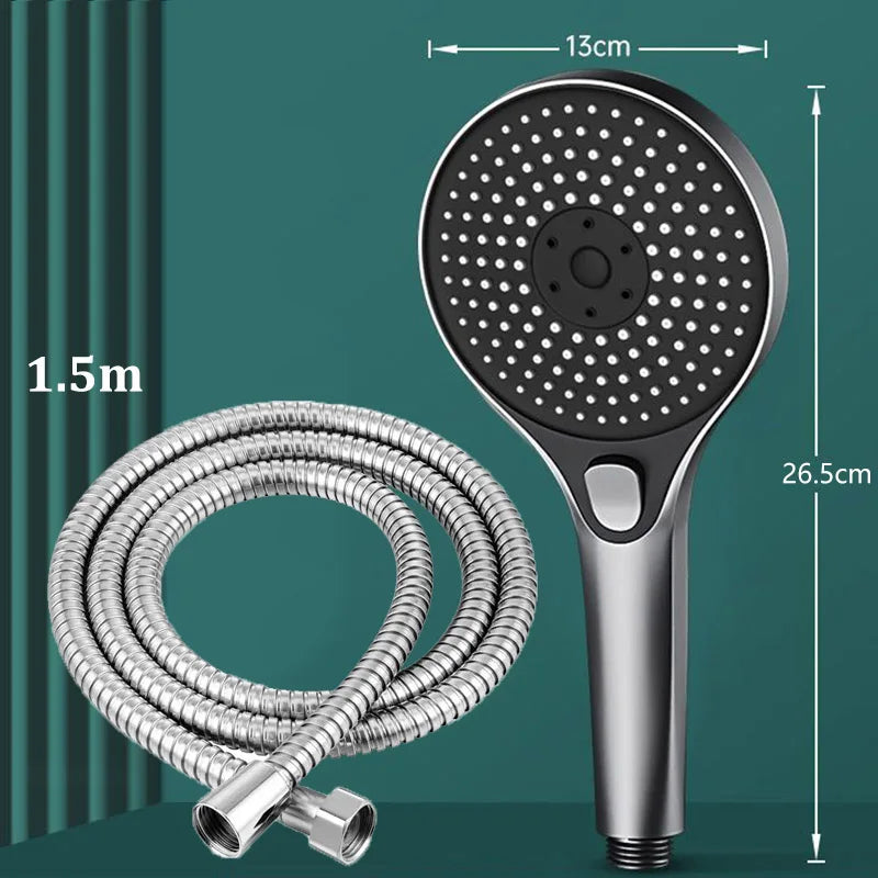 3-Speed High-Pressure Shower Head Set | Large Panel, Water Saving