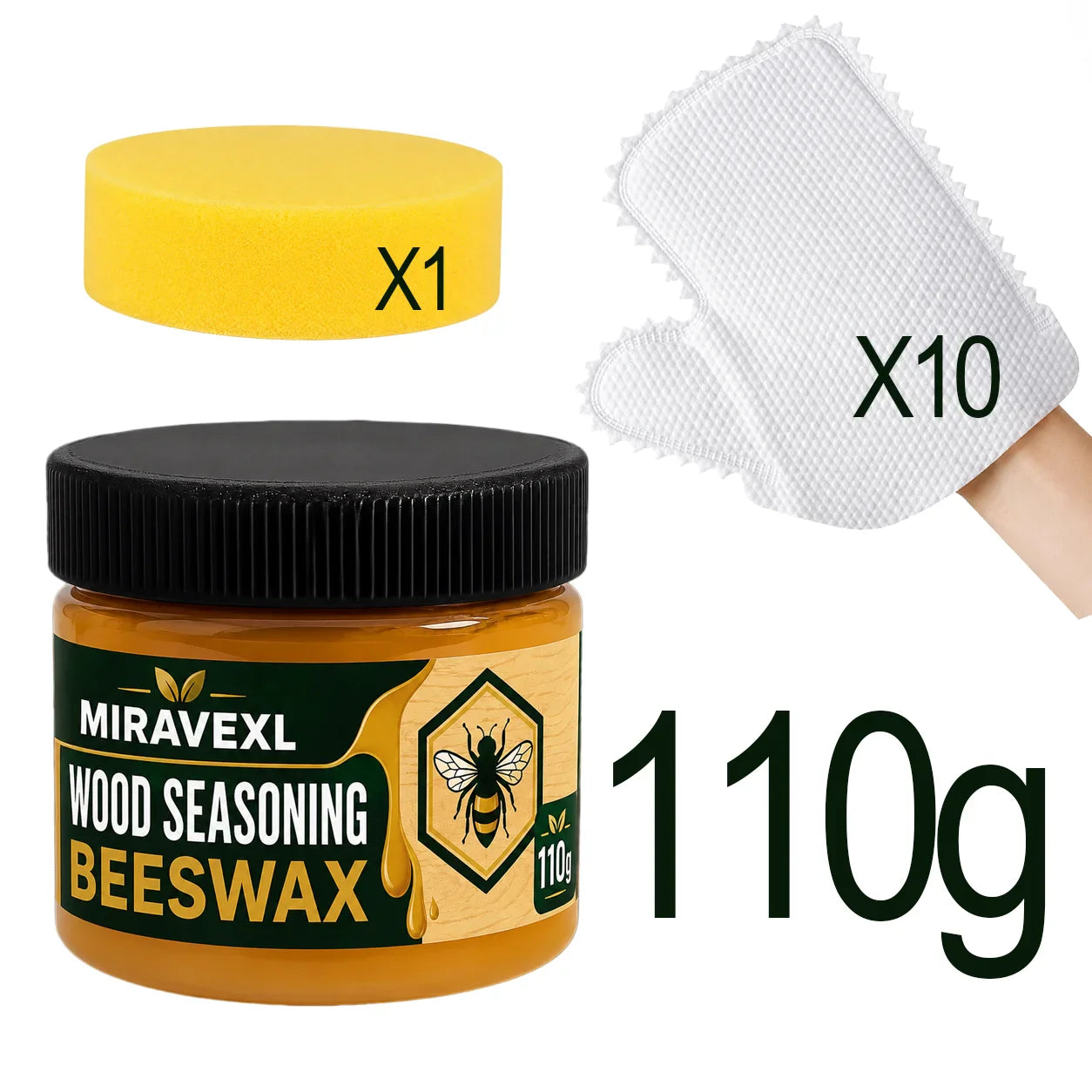 MIRAVEXL Wood Beeswax Furniture Polish Kit – Natural Wood Care