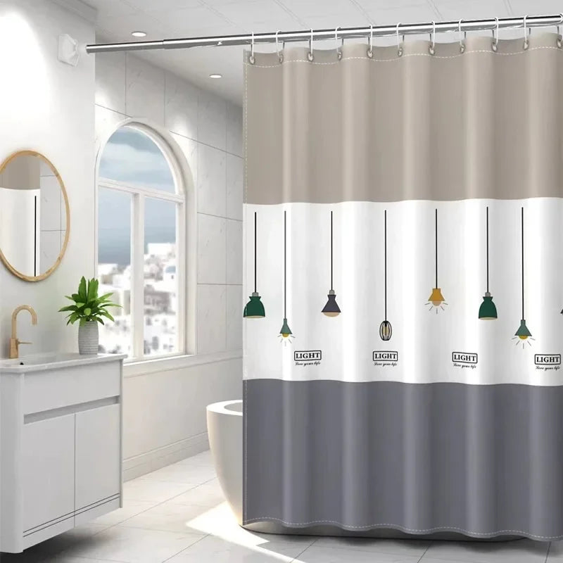 Nordic Chandelier PEVA Shower Curtain – Waterproof & Easy Clean