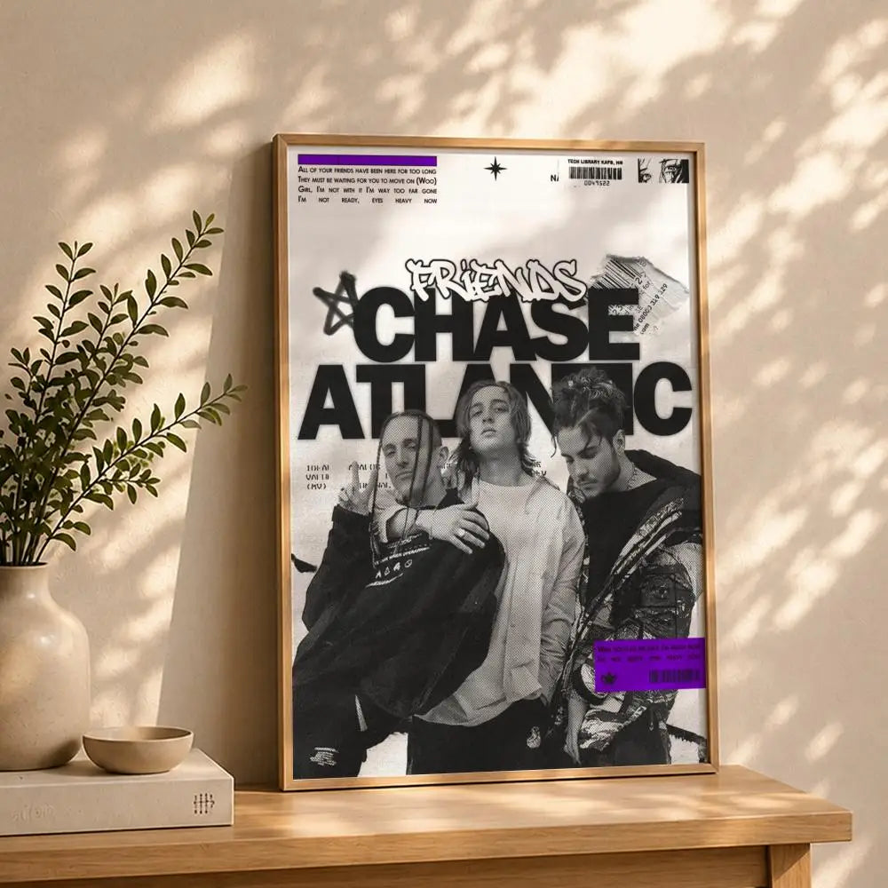 Band C-Chase AtlanticS Poster HD Self Adhesive Waterproof Wall Art Ideal for Home Office Dorm Bedroom Great Gift Peaceful Pleasures Health and Wellness White2 21X30cmNoframe