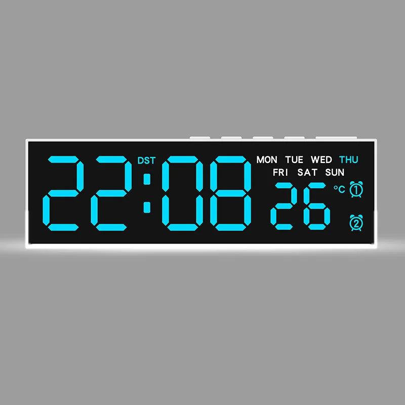 LED Digital Alarm Clock with Mood Light, Temp & Dual Alarm