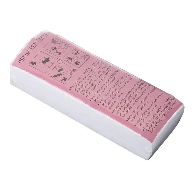 100-Pc Disposable Non-Woven Wax Strips – Face, Body & Legs