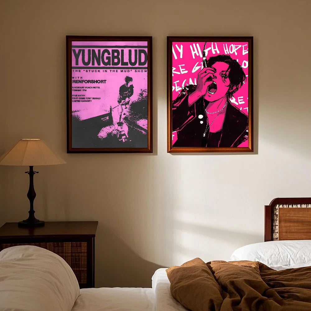 fashion Y-YUNGBLUD Singer Poster HD art sticky wall waterproof home living room bedroom bar aesthetic decoration Peaceful Pleasures Health and Wellness