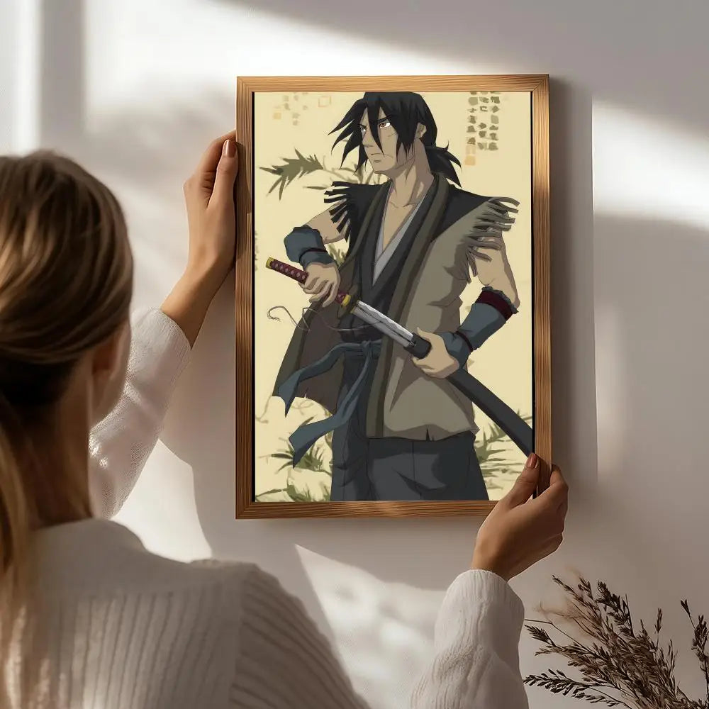 Movie S-Sword of the Stranger Poster HD Self Adhesive Waterproof Wall Art Ideal for Home Office Dorm Bedroom Great Gift Peaceful Pleasures Health and Wellness White3 40X50cmNoframe