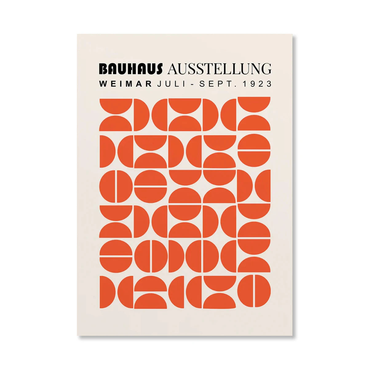 Abstract Orange Bauhaus Geometric Canvas Wall Art | Bicycle Print