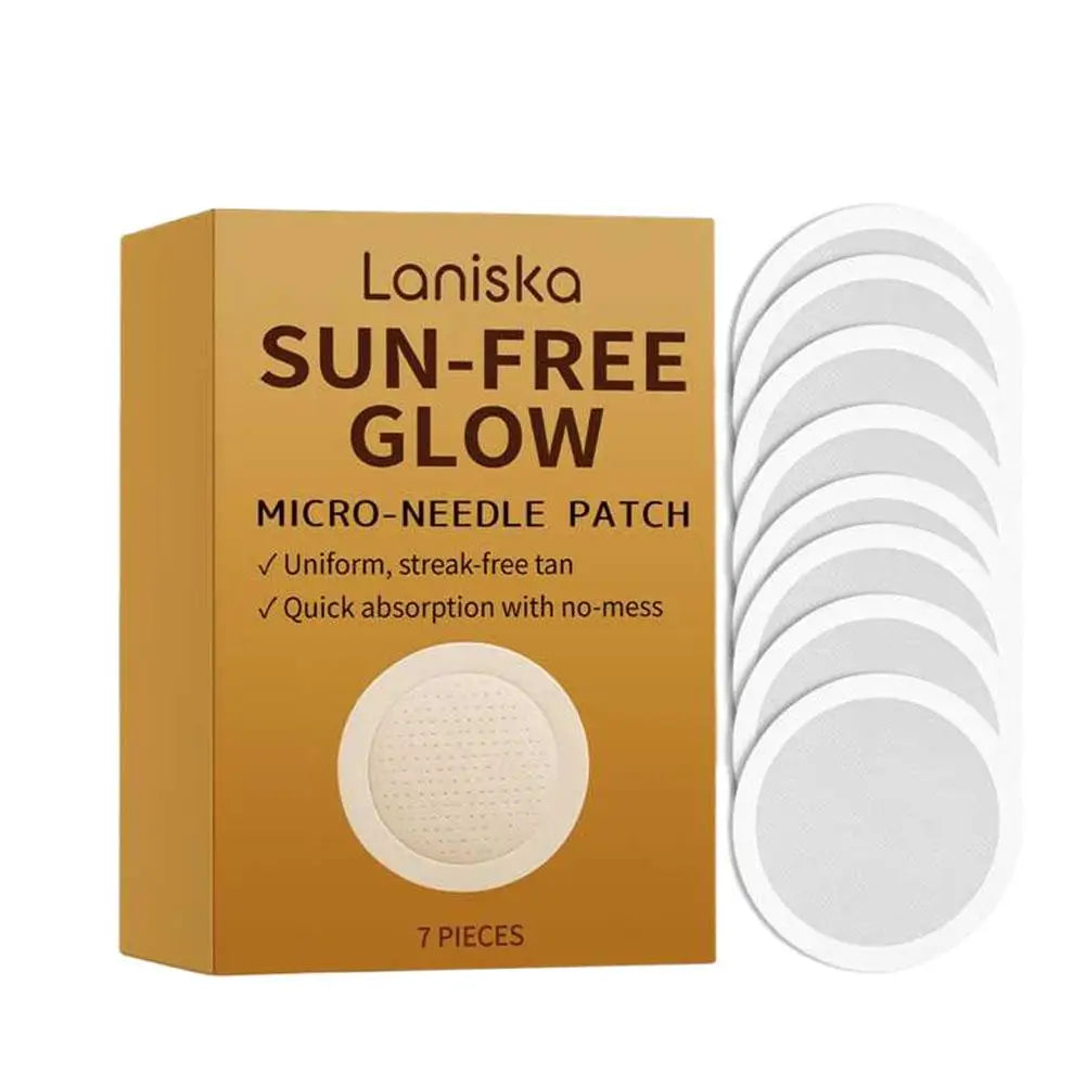 Quick Sunless Micro‑Needle Tanning Stickers, UV‑Damage‑Free Natural Bronzing Patches, Portable Mild Self‑Tan Patch for Anytime Peaceful Pleasures Health and Wellness 7pcs