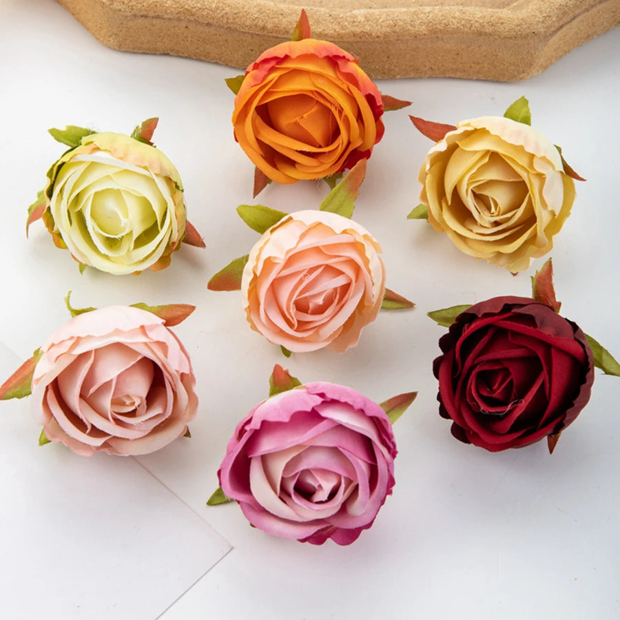 Artificial Silk Rose Heads 10/20 Pcs | Wedding & Home Decor