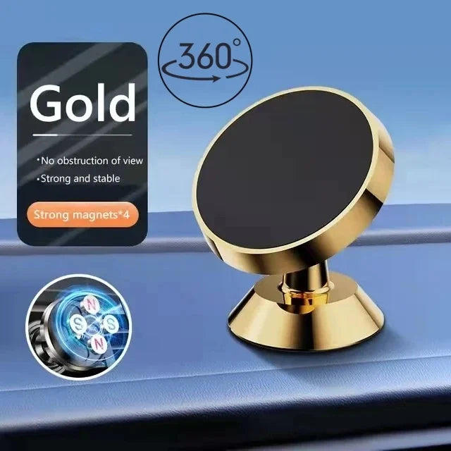 Magnetic Car Phone Holder Mobile Cell Phone Holder Stand Magnet Mount Bracket In Car For iPhone 13 12 Samsung Redmi Xiaomi Peaceful Pleasures Health and Wellness Gold