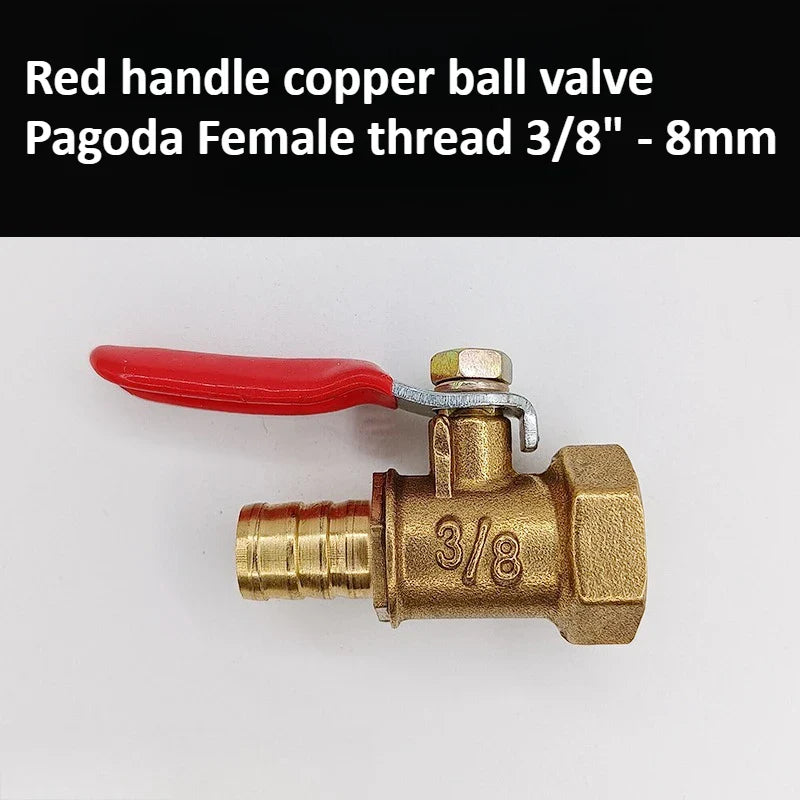 Brass Pagoda Ball Valve – Threaded 6–12mm Water Oil Gas Fuel