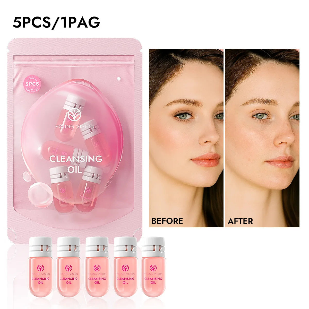 Travel Cleansing Oil Capsules – Gentle Makeup Remover, 5 or 10 ct