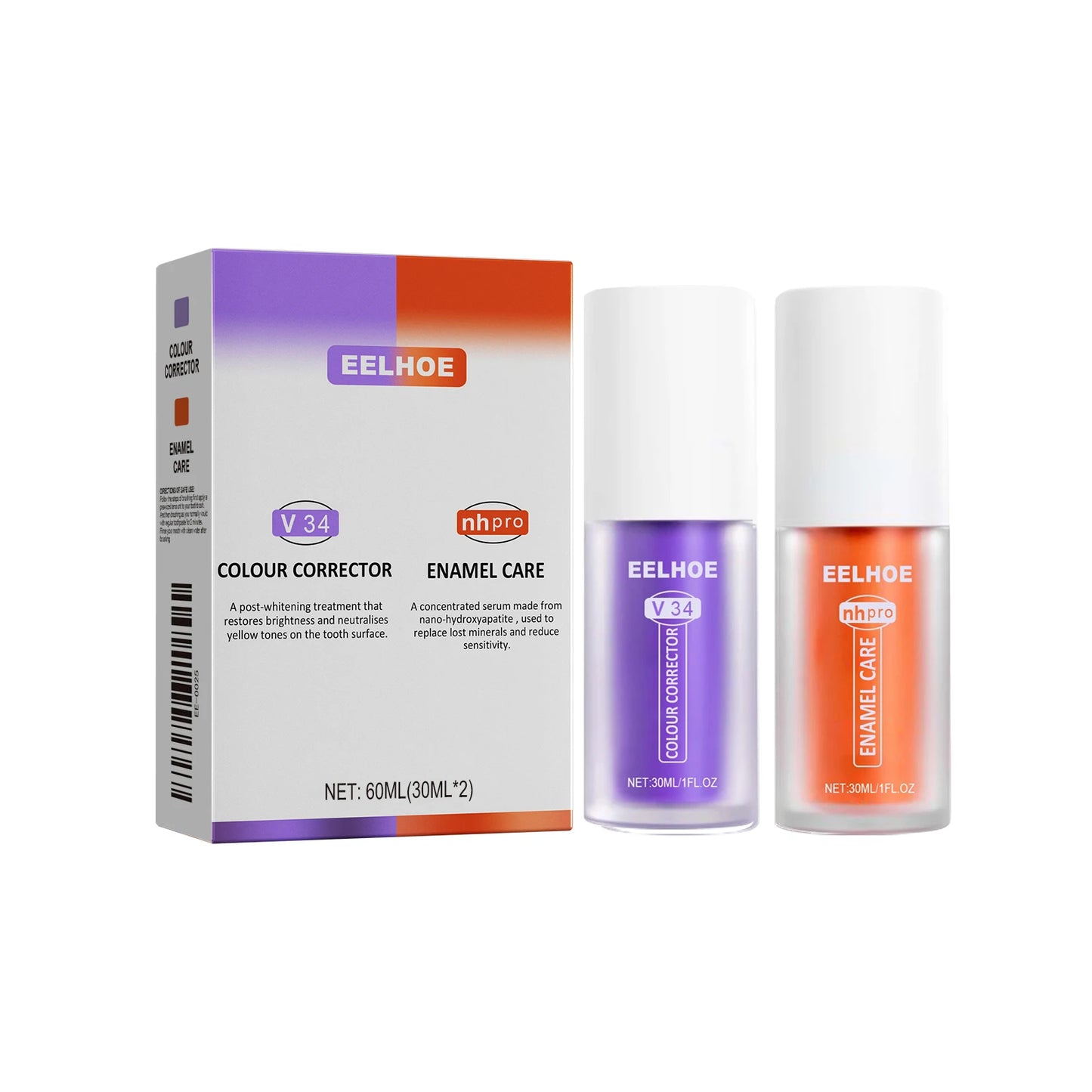 V34 Purple Teeth Whitening Toothpaste Kit – 7-Day Stain Remover