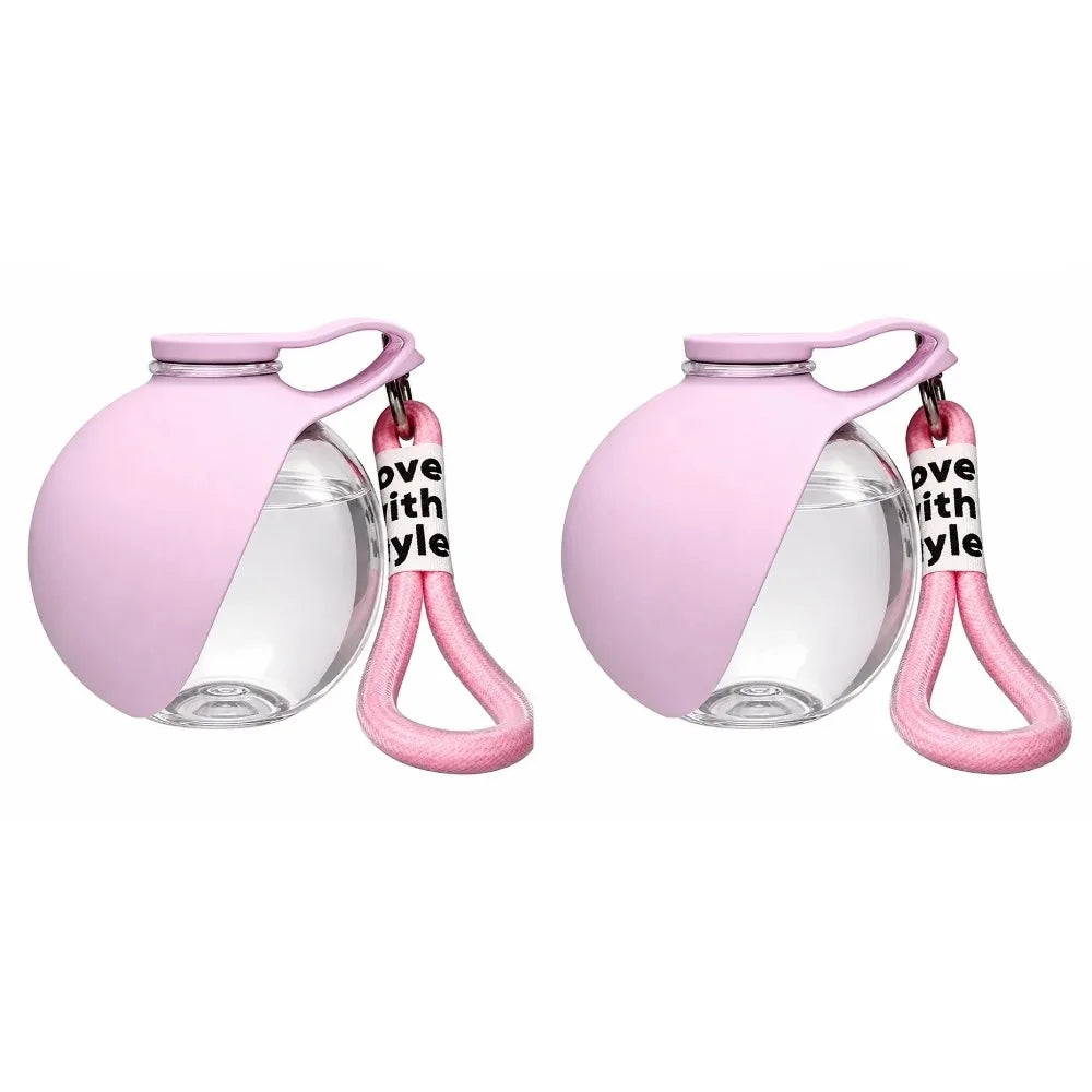 2-in-1 Pet Silicone Hiking Feeders Creative Portable Outdoor Pet Water Cup Leak Proof Compact Dog Travel Walking Drinking Bowl Peaceful Pleasures Health and Wellness 2pcs Pink