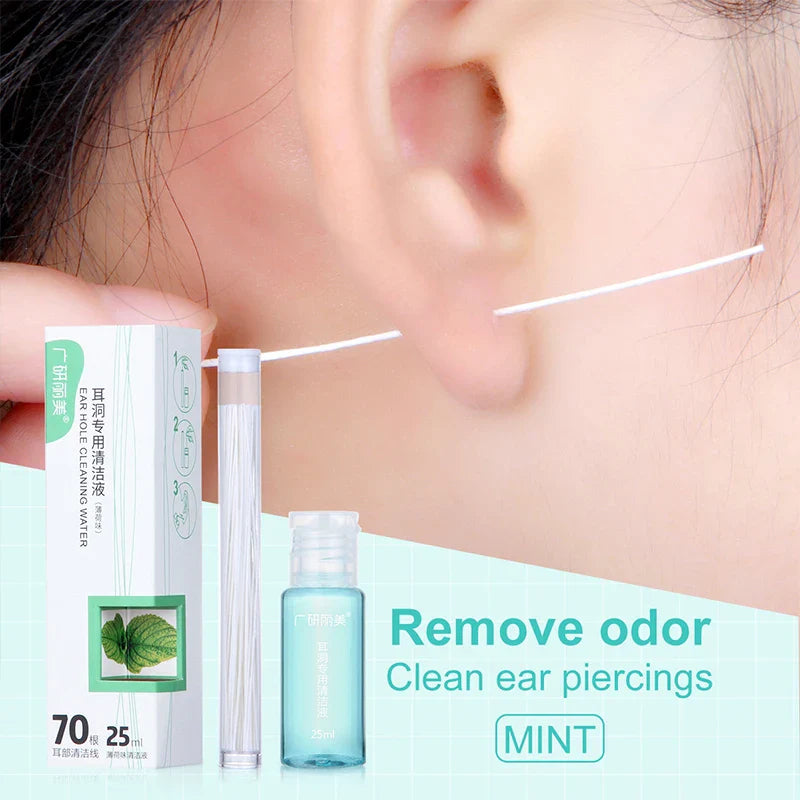Ear Hole Cleaning Kit – Floss, Mint Solution & Odor Removal