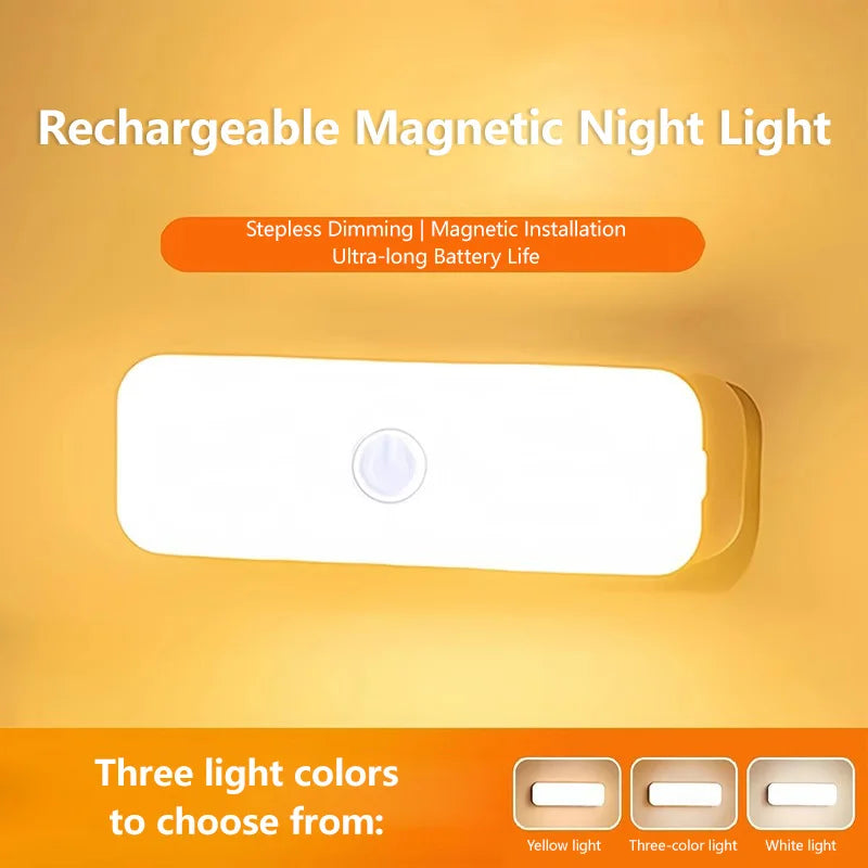 3-Color LED Night Light | Wireless Magnetic Charging Touch Lamp LED Night Light Peaceful Pleasures Health and Wellness