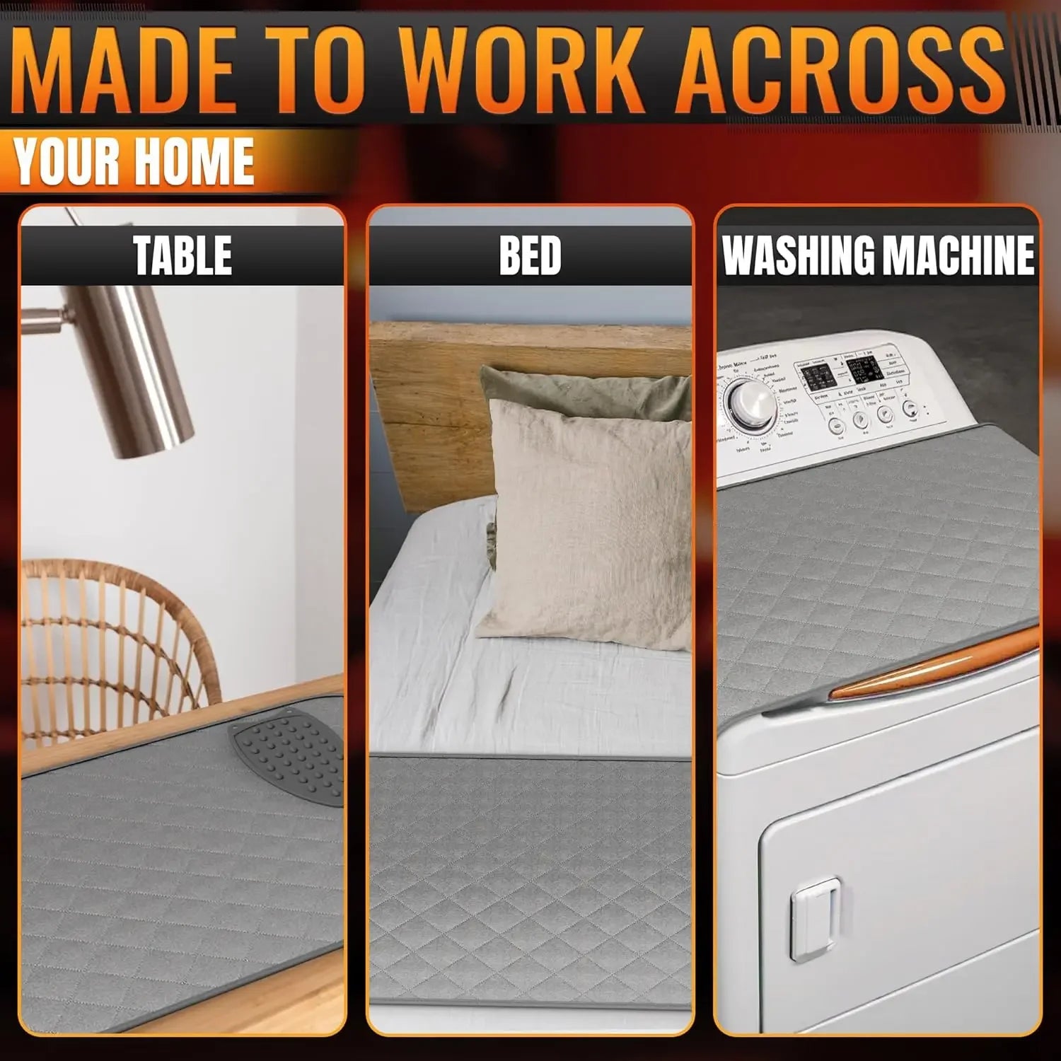 Foldable Ironing Mat with Magnetic Edges & Heat Protection Ironing Accessories Peaceful Pleasures Health and Wellness