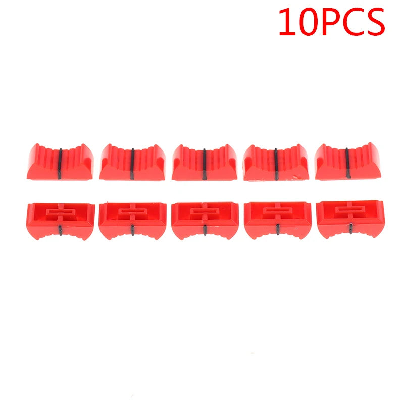 10PCS/set Fader Knob Cap Touch Sensitive Slider Ribbed Mixer Desk Switch Knob Cap Peaceful Pleasures Health and Wellness Red 10pcs