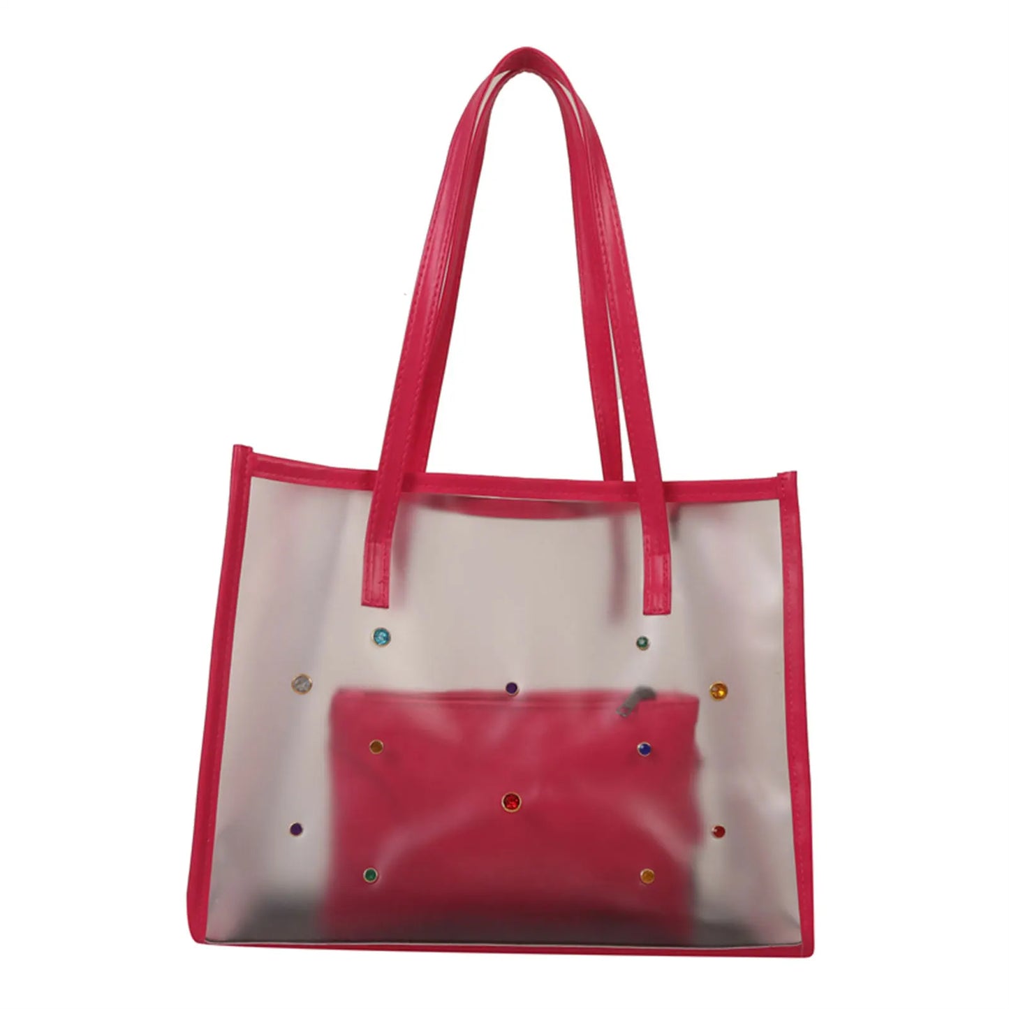 Clear PVC Tote Bag – Large Waterproof Shoulder Bag for Women