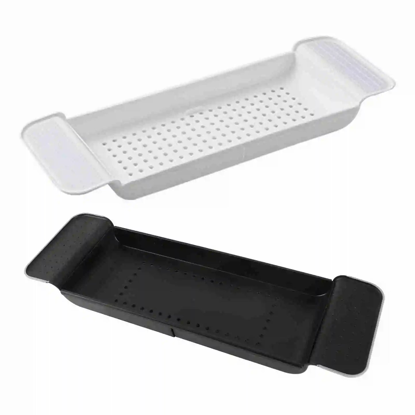 Bathtub Tray Stable Placement Expandable Plastic Material Draining Design Bath Tub Table for Bathroom Bath Tub Table Peaceful Pleasures Health and Wellness