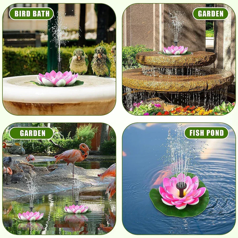 Lotus Solar Water Fountain – Floating Garden Fountain Peaceful Pleasures Health and Wellness