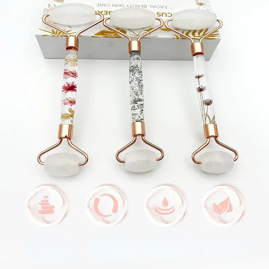 Natural Amethyst Jade Face Roller Massager | Lifting & Firming Face Roller Massager Peaceful Pleasures Health and Wellness