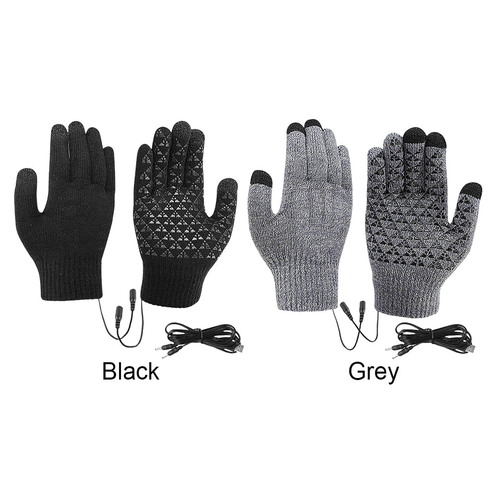 USB Heated Gloves | Touchscreen Knit Winter Hand Warmers