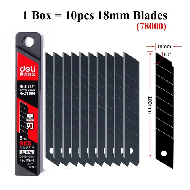 Deli Heavy Duty Utility Knife SK5 Steel 9mm/18mm Box Cutter