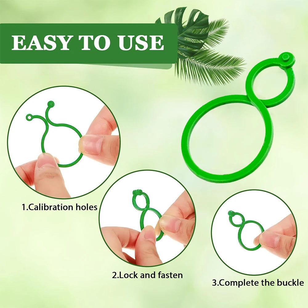 50Pcs 8 Word Buckle Vine Tying Clips Ring Fixing Bracket Garden Plant Holder Tools Garden Decorations Plant Climbing Wall Clips Peaceful Pleasures Health and Wellness
