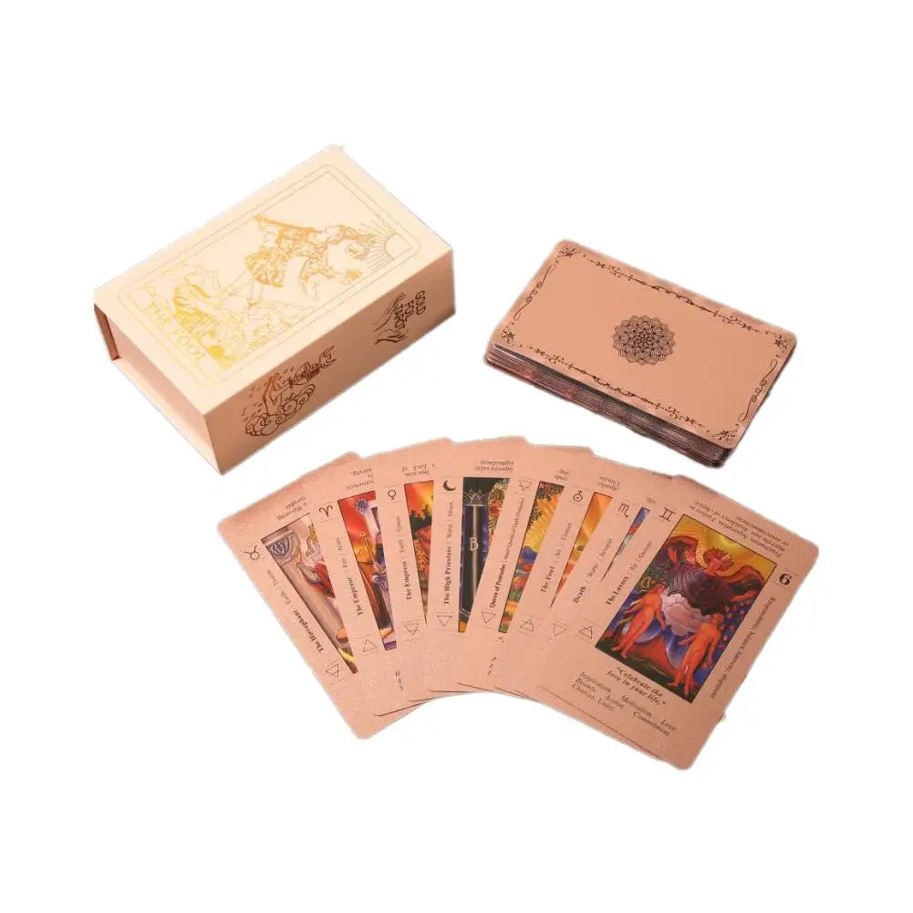 Rose Gold Tarot Cards 78-Card Waterproof Deck & Gift Box