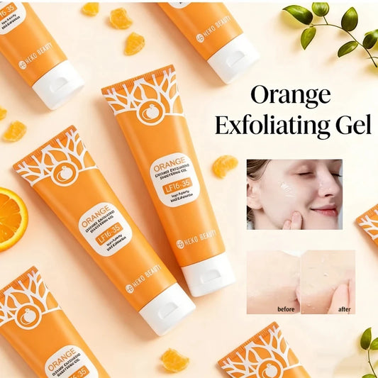 Orange Exfoliating Gel With Vitamin C Gentle Deep Cleaning Longlasting Moisturizing Smooth Skin Unisex Exfoliating Gel 1/2/3pcs Peaceful Pleasures Health and Wellness
