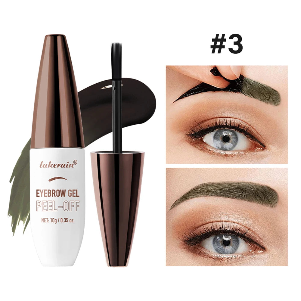 Waterproof Peel Off Eyebrow Gel Tint Semi Permanent Tattoo Brow Tint Transfer-proof, For Fuller & Defined Looking Brows Makeup Peaceful Pleasures Health and Wellness 3 LIGHT BROWN