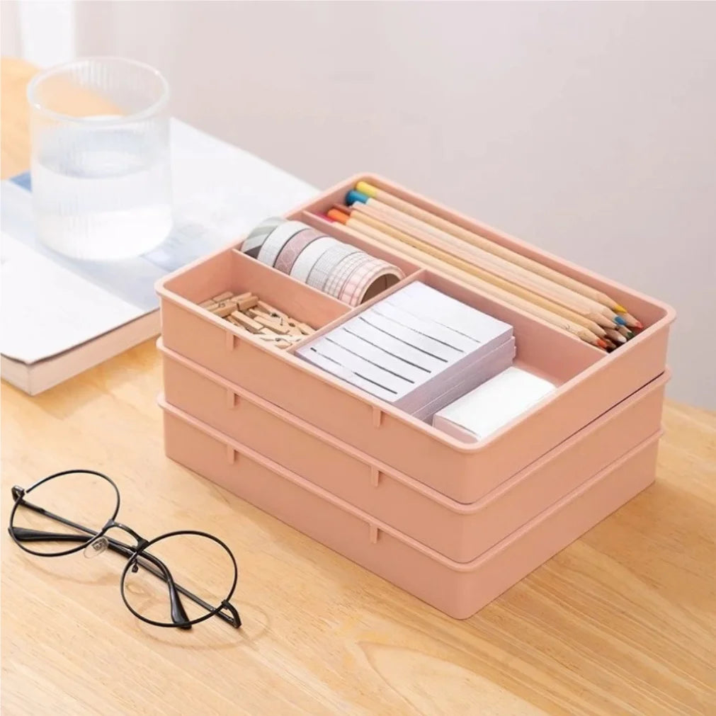 Desktop Drawer Organizer with Divided Compartments – Plastic