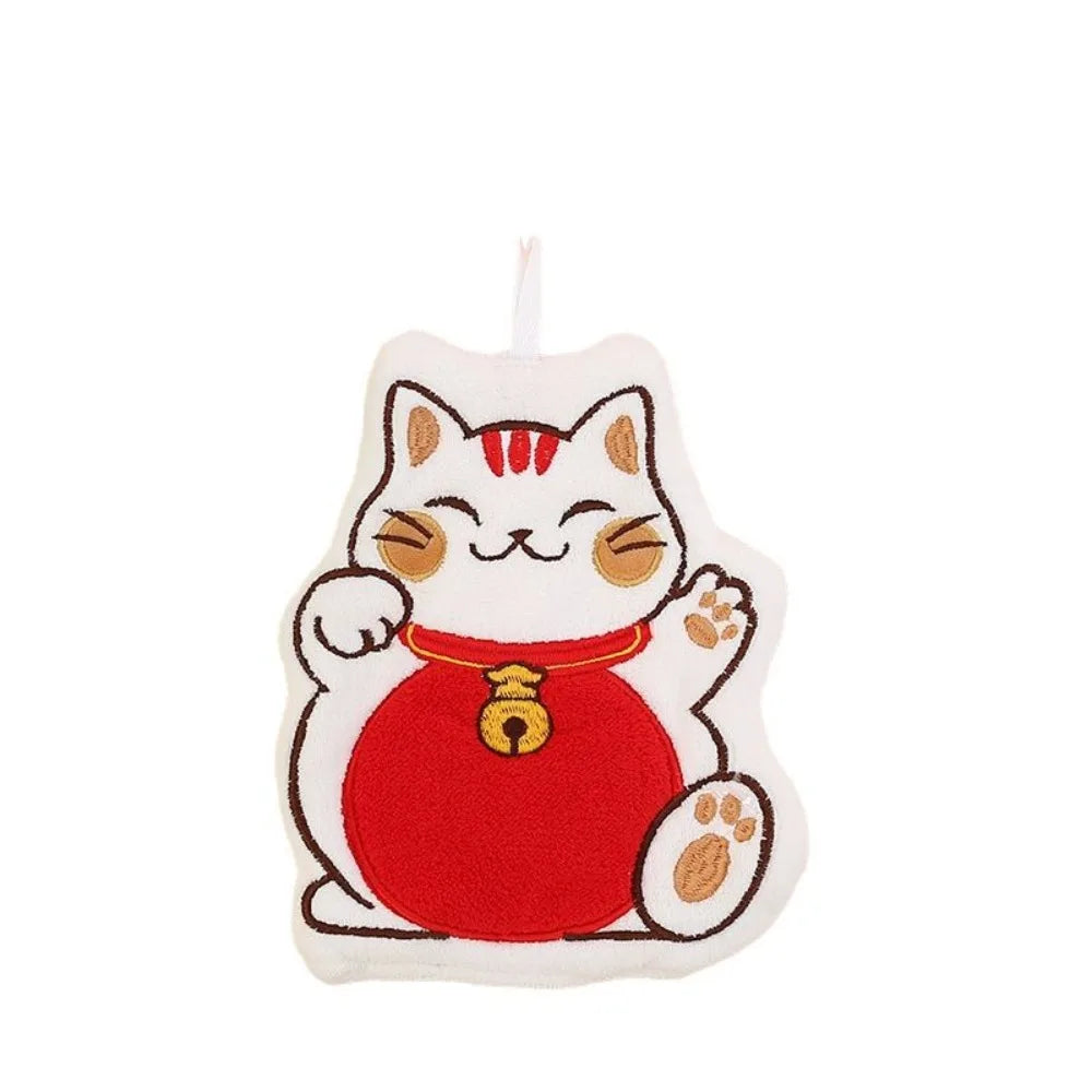 Cute Cartoon Cat Linen Hand Towels – Kitchen & Bathroom Kitchen Hand Towel Peaceful Pleasures Health and Wellness