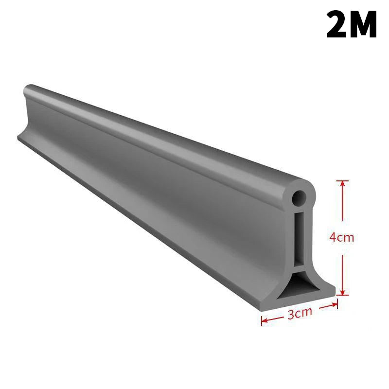 New Self-Adhesive Silicone Water Stopper Water Retaining Strip Bendable Bathroom Door Washing Machine Shower Dam Barrier Peaceful Pleasures Health and Wellness grey-2M