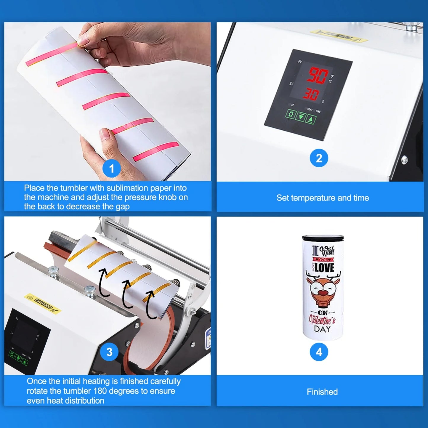 Tumbler Heat Press Machine Sublimation Straight Blank Tumblers Mugs