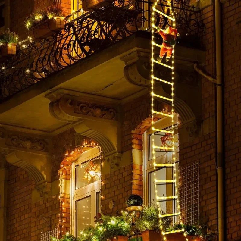 3M Santa Claus Climbing Ladder USB Warm Christmas Light Decor