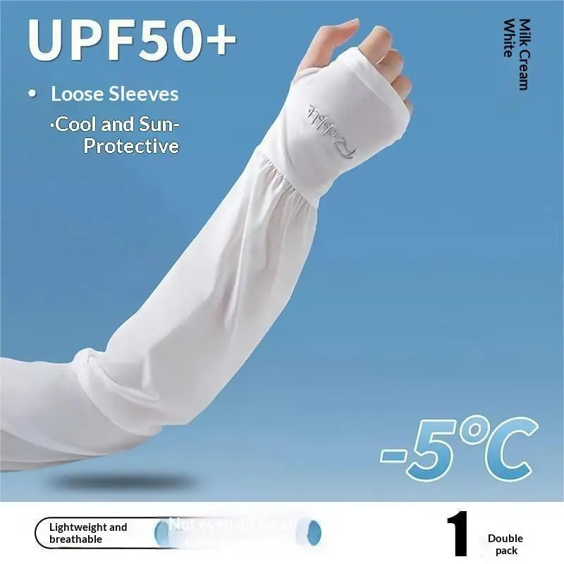 Women's UPF 50+ Ice Silk UV Sun Protection Arm Sleeves | Cooling