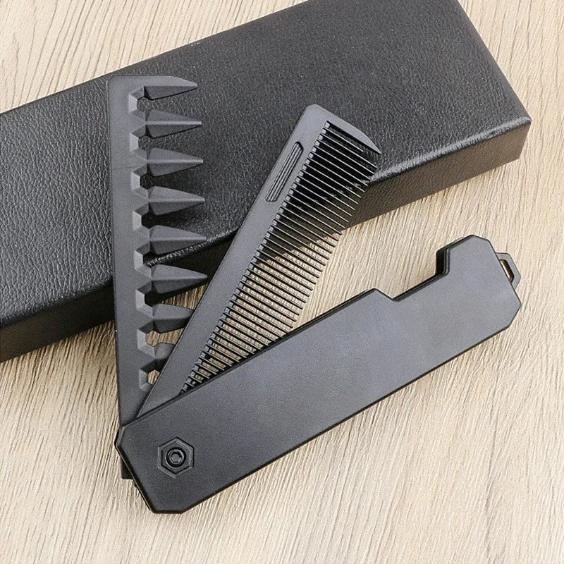 Multifuncional Pocket Folding Combs Plastic Wide Tooth Oil Head Comb Beard Combing Barber Hair Clipper Comb Salon Styling Tools Peaceful Pleasures Health and Wellness