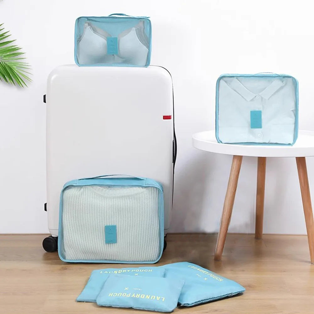 6-Piece Travel Storage & Laundry Bags Set | Clothes Organizer Travel Organizer Bags Peaceful Pleasures Health and Wellness